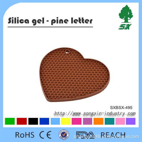 Heart Shape Kitchen table silicon mat/Silicone cup mat/Table mat/Silicone pot holder